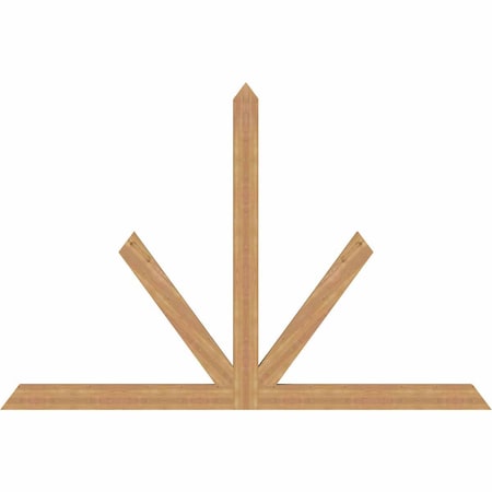 Ekena Millwork Saratoga Timber Gable Bracket, Western Red Cedar, 108"W x 72"H x 3 1/2"D x 5 1/2"F, 16/12 Pitch GBW108X72X0406SAR00SWR
